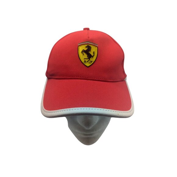 Ferrari Red & White Adjustable Baseball Cap With Embroidered Logo NWT - Picture 1 of 10